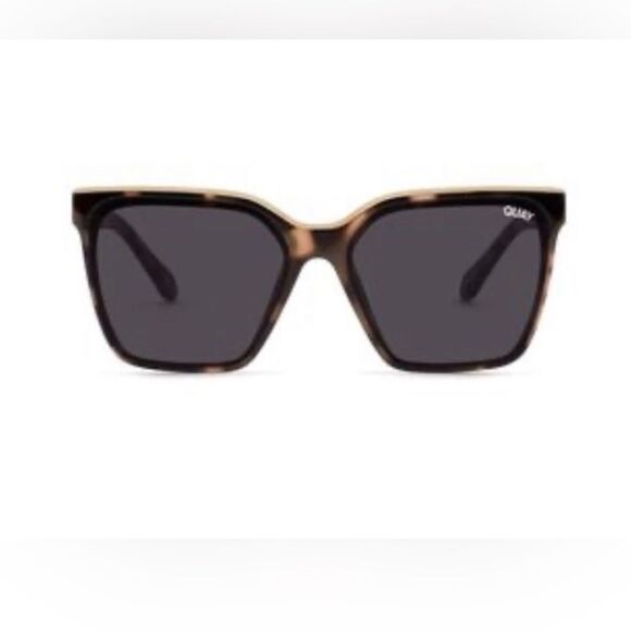 Quay Australia Level Up 51mm Square Sunglasses in Milky Tortoise Gold edge - Picture 1 of 5